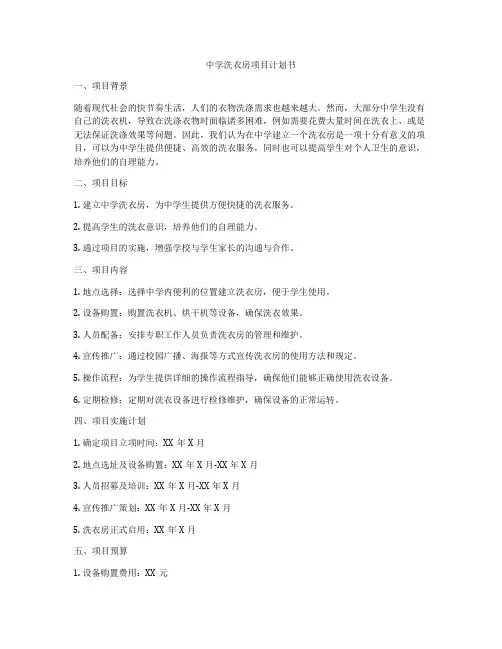 中学洗衣房项目计划书