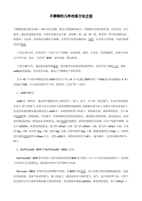 不锈钢的几种冶炼方法介绍