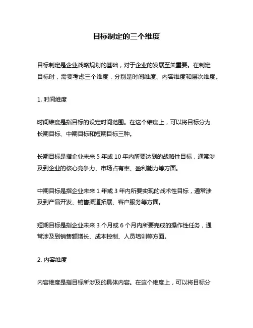 目标制定的三个维度