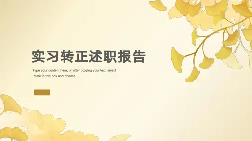 小清新实习转正述职报告PPT模板