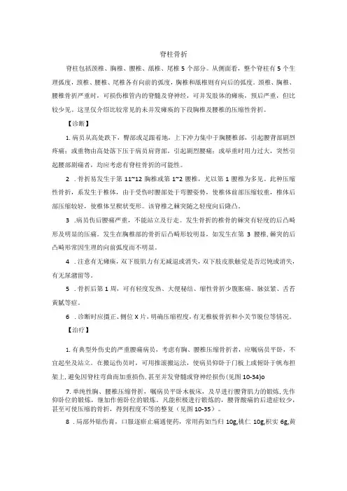 骨伤科脊柱骨折中医诊疗规范诊疗指南2023版
