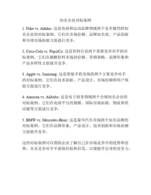知名企业对标案例