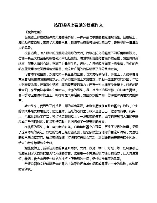 站在栈桥上看见的景点作文