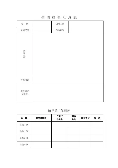 值周检查记录表