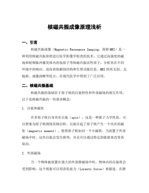 核磁共振成像原理浅析