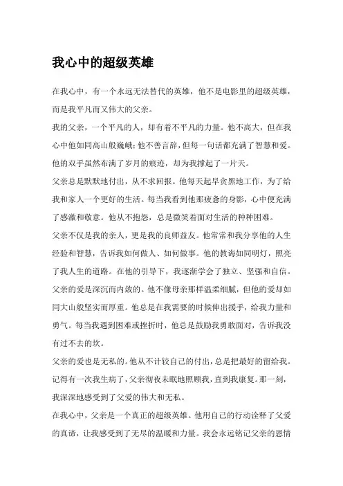 我心中的超级英雄六年级作文