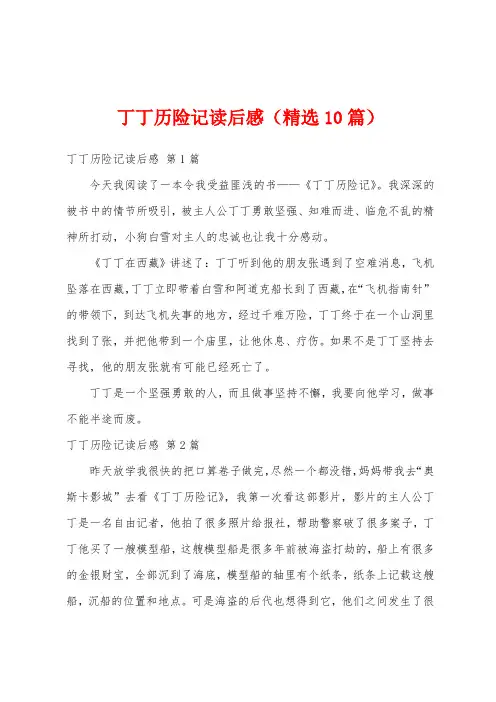 丁丁历险记读后感(精选10篇)