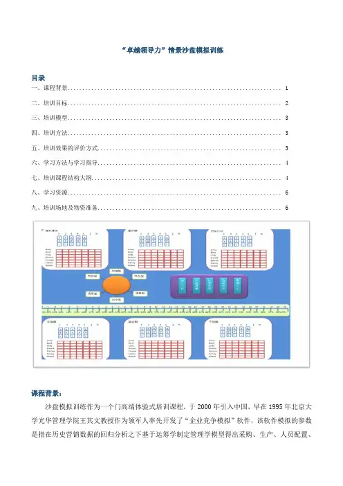 《“卓越领导力”情景沙盘模拟训练》