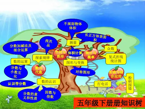 五年级数学下册总体及分单元知识树PPT课件