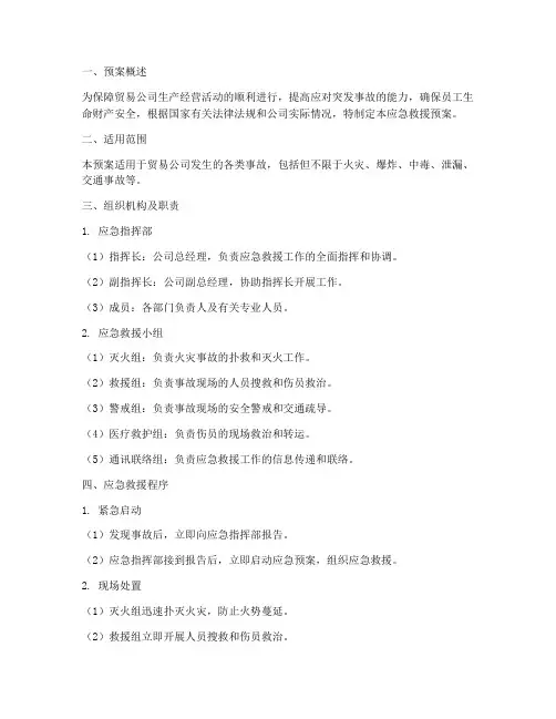 贸易公司事故应急救援预案