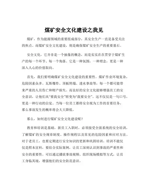煤矿安全文化建设之我见