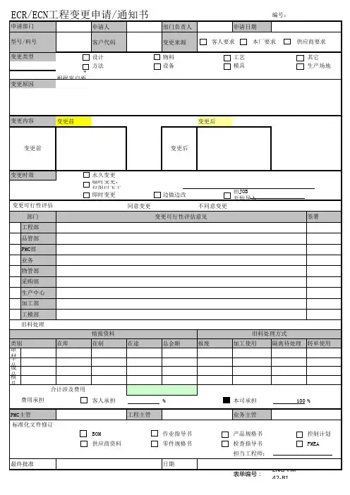 工程变更申请单