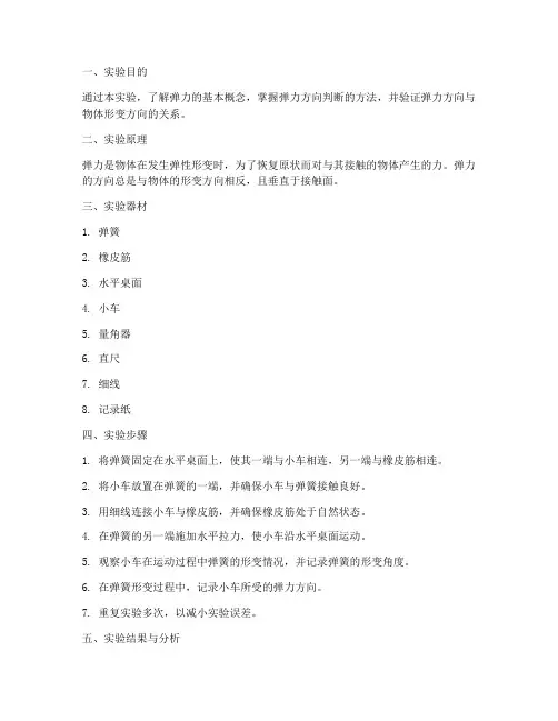 弹力方向判断实验报告