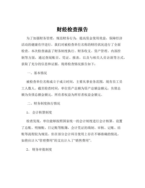 财经检查报告
