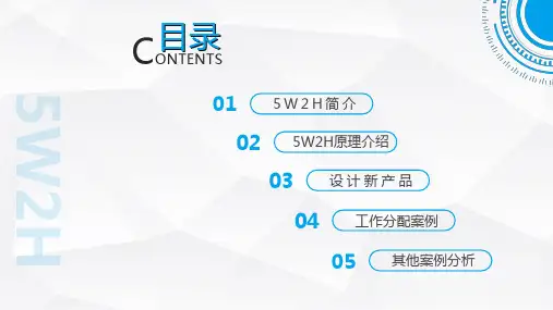 蓝色简约风5W2H分析法培训讲座课件PPT模板