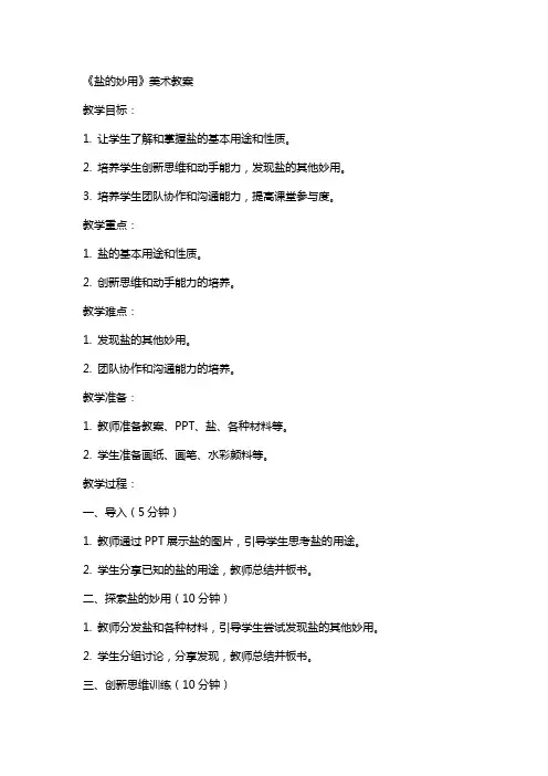 《盐的妙用》美术教案