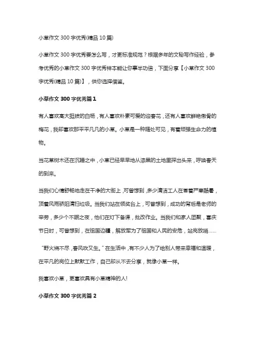 小草作文300字优秀(精品10篇)