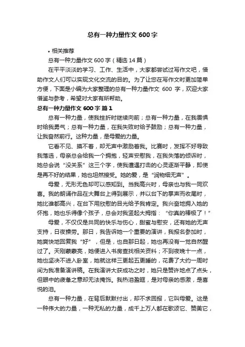 总有一种力量作文600字