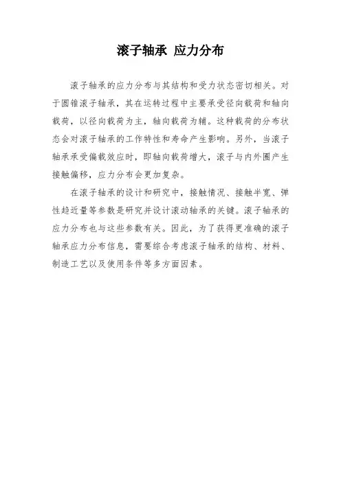 滚子轴承 应力分布