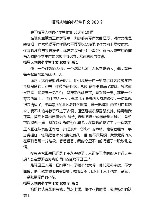 描写人物的小学生作文300字