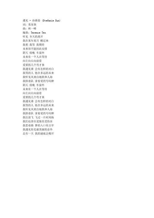 孙燕姿 - 遇见