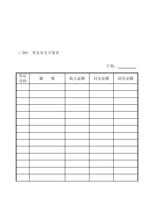 企业现金收支日报表