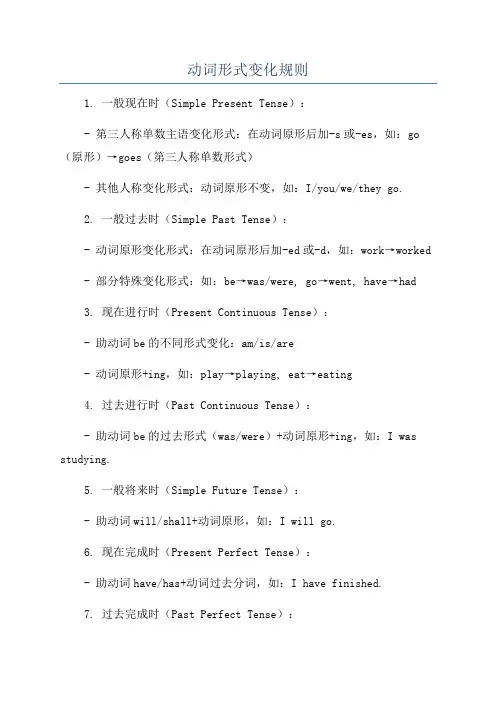 动词形式变化规则