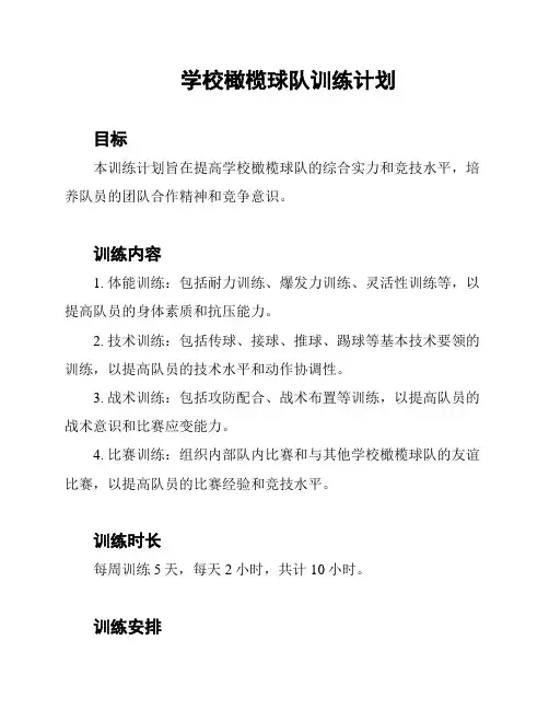 学校橄榄球队训练计划