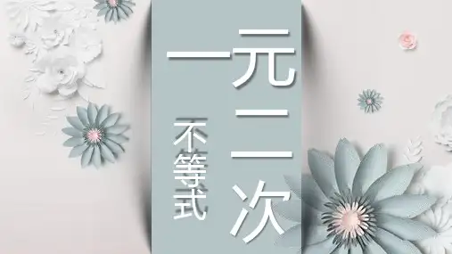 一元二次不等式的解法ppt课件
