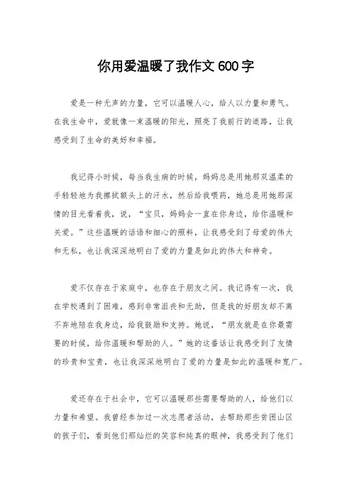 你用爱温暖了我作文600字