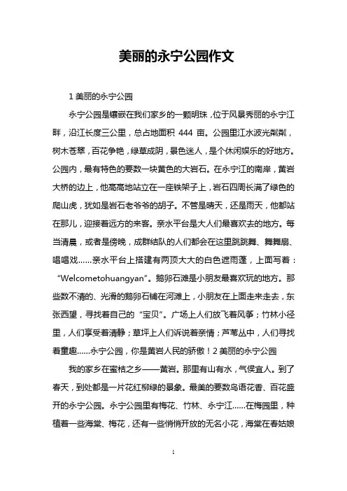 美丽的永宁公园作文