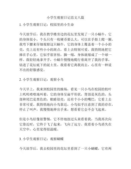 小学生观察日记范文八篇