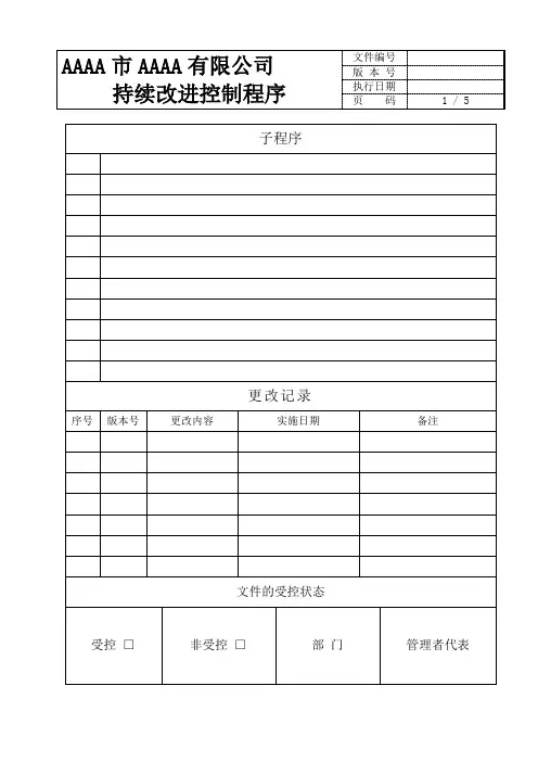 13持续改进控制制程序