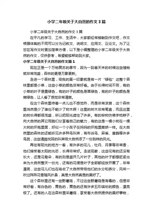 小学二年级关于大自然的作文3篇