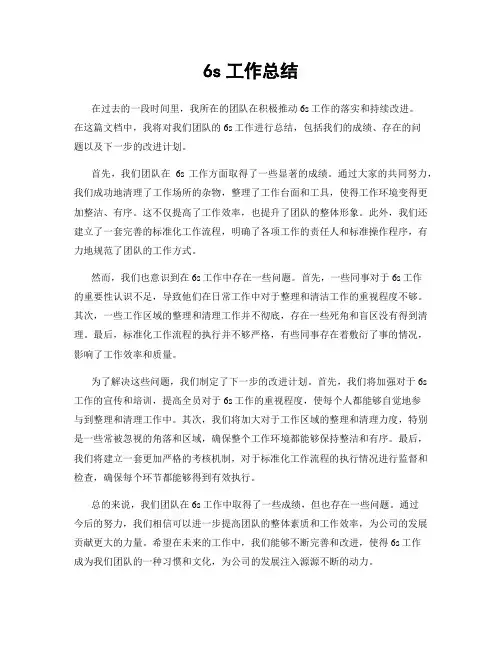 6s工作总结