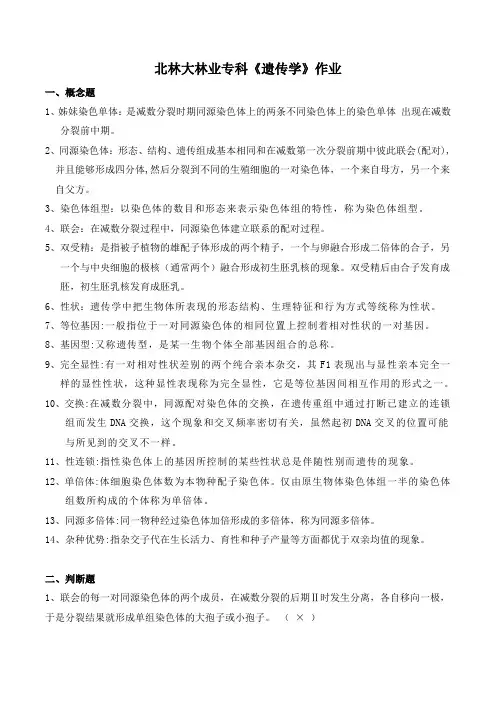 《遗传学》作业