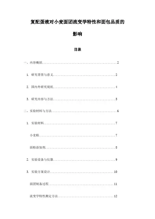复配蛋液对小麦面团流变学特性和面包品质的影响
