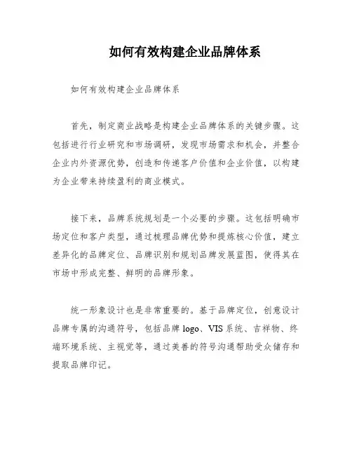 如何有效构建企业品牌体系
