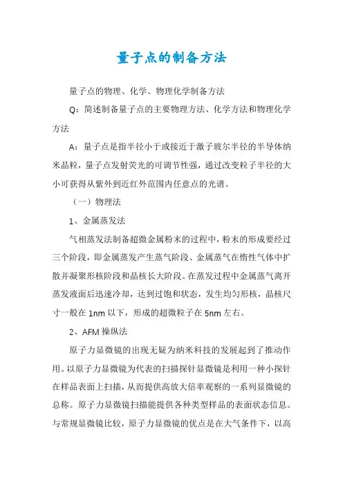 量子点的制备方法