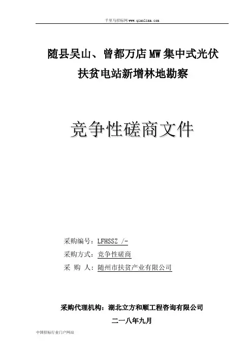 集中式光伏扶贫电站新增招投标书范本