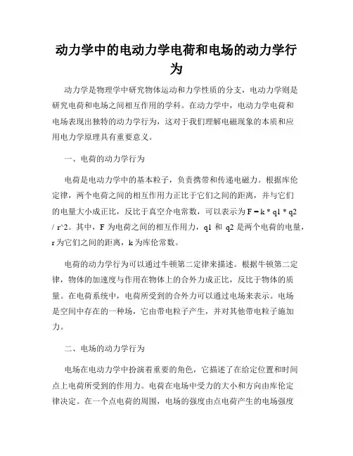 动力学中的电动力学电荷和电场的动力学行为