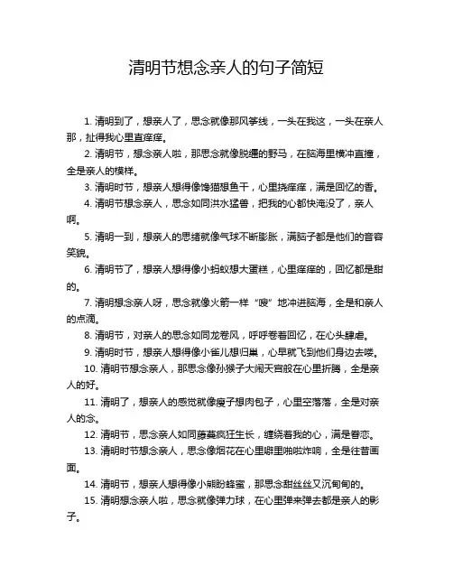 清明节想念亲人的句子简短