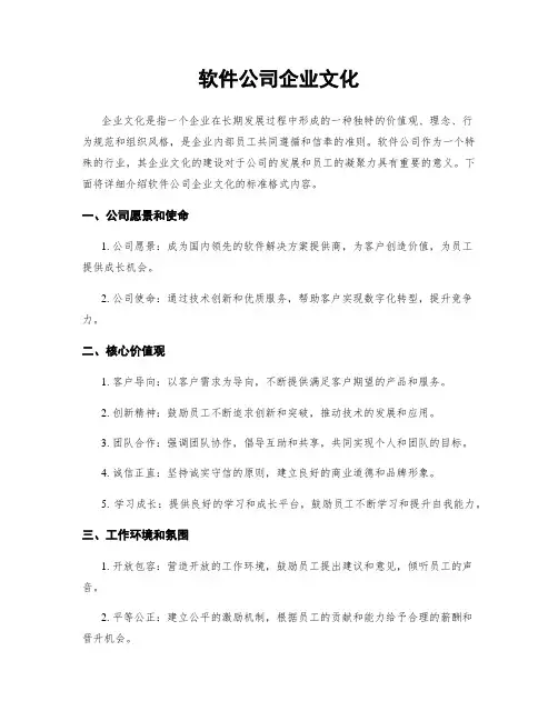 软件公司企业文化