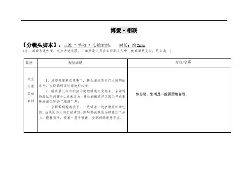 博联文化传媒有限公司微电影分镜