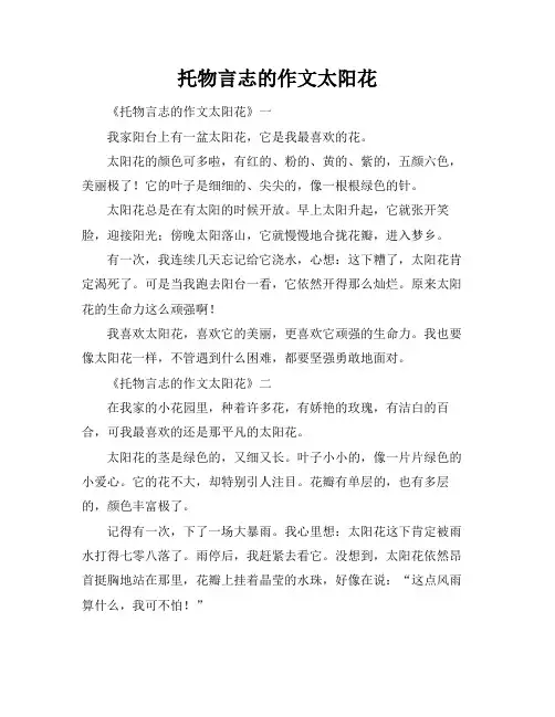 托物言志的作文太阳花