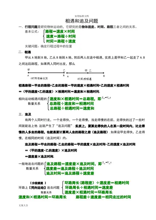 奥数.行程.相遇和追及公式