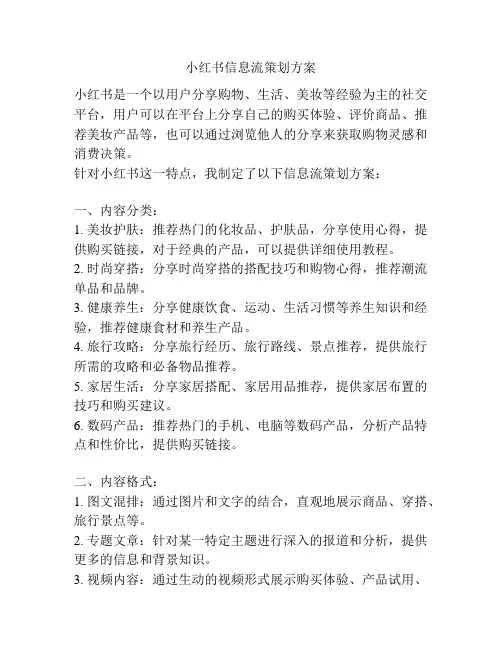 小红书信息流策划方案