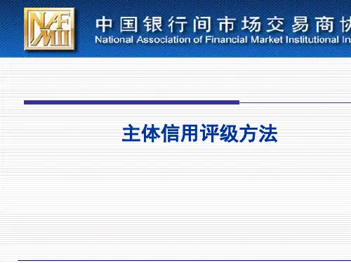 信用评级-主体信用评级方法(PPT 62张)