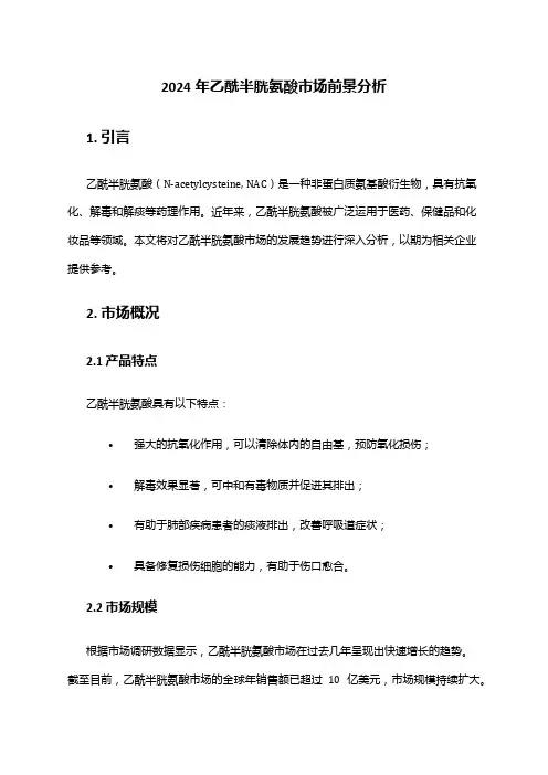 2024年乙酰半胱氨酸市场前景分析
