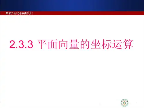 2.3.3 平面向量的坐标运算(必修四 数学 优秀课件)
